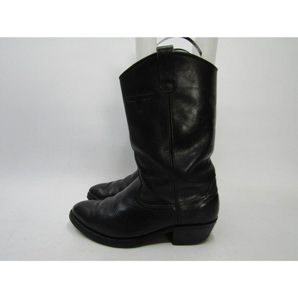 Mason Mens Size 9 EE Black Leather Western Cowboy Boots